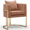 Buy Dining Chair - With armrests - Upholstered in Velvet - Vittoria Cream 61009 - prices