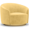 Buy Curved Design Armchair - Upholstered in Velvet - Treya Yellow 60647 - in the EU