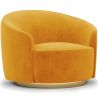 Buy Curved Design Armchair - Upholstered in Velvet - Treya Yellow 60647 - in the EU