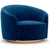 Buy Curved Design Armchair - Upholstered in Velvet - Treya Dark blue 60647 - in the EU