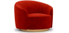 Buy Curved Design Armchair - Upholstered in Velvet - Treya Red 60647 home delivery