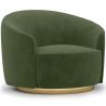 Buy Curved Design Armchair - Upholstered in Velvet - Treya Olive 60647 home delivery