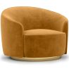 Buy Curved Design Armchair - Upholstered in Velvet - Treya Mustard 60647 in the Europe