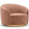 Buy Curved Design Armchair - Upholstered in Velvet - Treya Cream 60647 home delivery