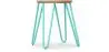 Buy Hairpin Stool - 42cm - Light wood and metal Pastel green 61217 - prices