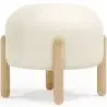 Buy Low Stool Upholstered in Bouclé - Round White 61251 - in the EU