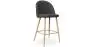 Buy Fabric Upholstered Stool - Scandinavian Design - 66cm - Bennett Dark grey 61276 - prices