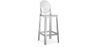 Buy Bar stool with backrest Victoire - 75cm - Design Transparent Grey transparent 58924 - prices