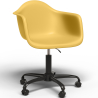 Buy Office Chair with Armrests - Desk Chair with Wheels - Emery Black Frame Pastel yellow 61269 home delivery