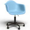 Buy Office Chair with Armrests - Desk Chair with Wheels - Emery Black Frame Light blue 61269 - prices