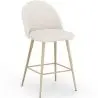Buy Stool Upholstered in Bouclé Fabric - Scandinavian Design - 66cm - Bennett White 61285 - in the EU