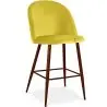 Buy Velvet Upholstered Stool - Scandinavian Design - 66cm - Bennett Yellow 61287 - in the EU