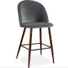 Buy Velvet Upholstered Stool - Scandinavian Design - 66cm - Bennett Dark grey 61287 in the Europe