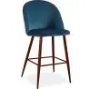 Buy Velvet Upholstered Stool - Scandinavian Design - 66cm - Bennett Dark blue 61287 with a guarantee