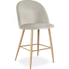 Buy Velvet Upholstered Stool - Scandinavian Design - 63cm - Bennett Light grey 61288 - prices