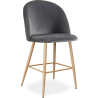 Buy Velvet Upholstered Stool - Scandinavian Design - 63cm - Bennett Dark grey 61288 at MyFaktory