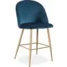 Buy Velvet Upholstered Stool - Scandinavian Design - 66cm - Bennett Dark blue 61288 in the Europe