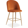Buy Velvet Upholstered Stool - Scandinavian Design - 63cm - Bennett Reddish orange 61288 with a guarantee