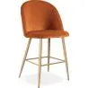 Buy Velvet Upholstered Stool - Scandinavian Design - 66cm - Bennett Reddish orange 61288 with a guarantee