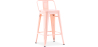Buy Bistrot Metalix bar stool with small backrest - 60cm Pastel orange 58409 home delivery