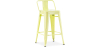 Buy Bistrot Metalix bar stool with small backrest - 60cm Pastel yellow 58409 - prices
