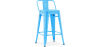 Buy Bistrot Metalix bar stool with small backrest - 60cm Turquoise 58409 home delivery