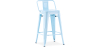 Buy Bistrot Metalix bar stool with small backrest - 60cm Light blue 58409 - in the EU