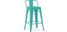 Buy Bar Stool with Backrest Industrial Design - 60cm - Metalix Pastel green 58409 at MyFaktory