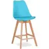 Buy Premium Brielle Scandinavian design bar stool with cushion - Wood Light blue 59278 in the Europe
