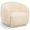 Buy Upholstered Armchair in Bouclé Fabric - Curved Design - Wendry Cream 61302 - prices