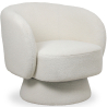 Buy Armchair Upholstered in Bouclé Fabric - Curved Design - Lilo White 61304 - in the EU