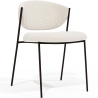 Buy Dining chair - Upholstered in Bouclé Fabric - Black Metal - Vara White 61332 - in the EU