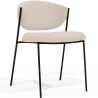 Buy Dining chair - Upholstered in Bouclé Fabric - Black Metal - Vara Ivory 61332 at MyFaktory