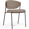 Buy Dining chair - Upholstered in Bouclé Fabric - Black Metal - Vara Taupe 61332 in the Europe