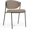 Buy Dining chair - Upholstered in Bouclé Fabric - Black Metal - Vara Taupe 61332 in the Europe