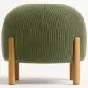 Buy Round Corduroy Upholstered Pouf with Natural Wood Legs - Merv Olive 61450 at MyFaktory