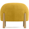 Buy Round Corduroy Upholstered Pouf with Natural Wood Legs - Merv Mustard 61450 - in the EU