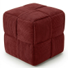 Buy Square Corduroy Upholstered Pouf - Modern Design - Dice Wine 61451 in the Europe