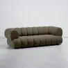 Buy Velvet Upholstered Sofa - Modern Style - 2/3 Seater - Curved Premium Taupe 61486 - in the EU