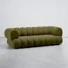 Buy Velvet Upholstered Sofa - Modern Style - 2/3 Seater - Curved Premium Olive 61486 in the Europe