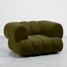 Buy Velvet Upholstered Armchair - Modern Style - Curve Premium Olive 61487 in the Europe