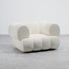 Buy Armchair Upholstered in Bouclé Fabric - Modern Style - Curve Premium White 61489 - in the EU