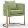 Buy Dining Chair - With armrests - Upholstered in Velvet - Vittoria Light green 61009 - prices