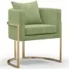 Buy Dining Chair - With armrests - Upholstered in Velvet - Vittoria Light green 61009 at MyFaktory