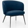 Buy Curved Design Upholstered Armchair Contemporary Style - Opreh Dark blue 61100 - prices