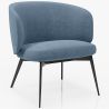 Buy Curved Design Upholstered Armchair Contemporary Style - Opreh Light blue 61100 at MyFaktory