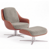 Buy Contemporary Upholstered Design Armchair with Footrest - Aletha Light grey 61066 at MyFaktory