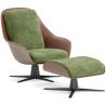 Buy Contemporary Upholstered Design Armchair with Footrest - Aletha Light green 61066 - prices