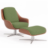 Buy Contemporary Upholstered Design Armchair with Footrest - Aletha Light green 61066 - prices