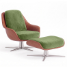 Buy Contemporary Upholstered Design Armchair with Footrest - Aletha Light green 61066 - prices